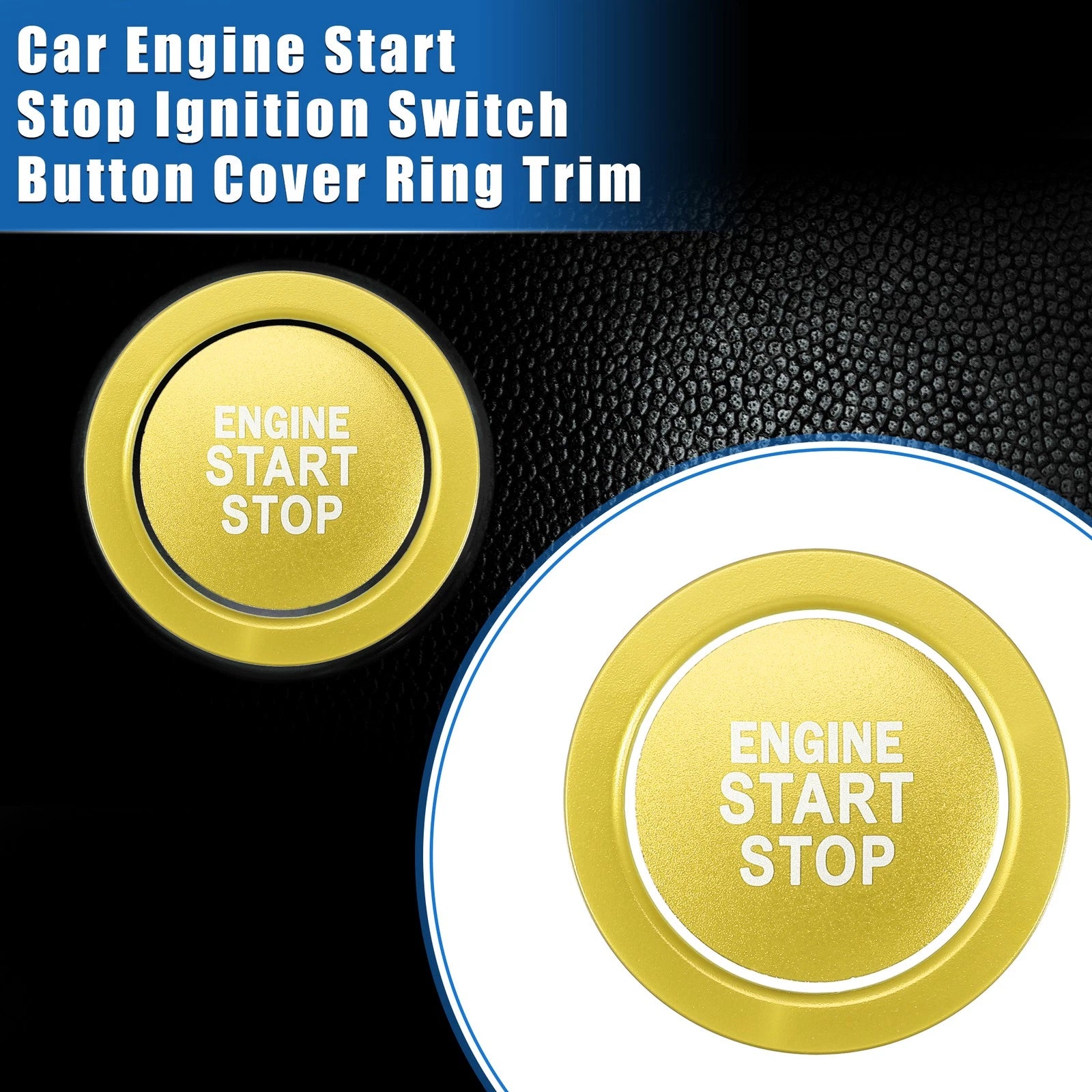 Engine Start Stop Button Cover Kit for Toyota Highlander (2020–2022) Gold Tone