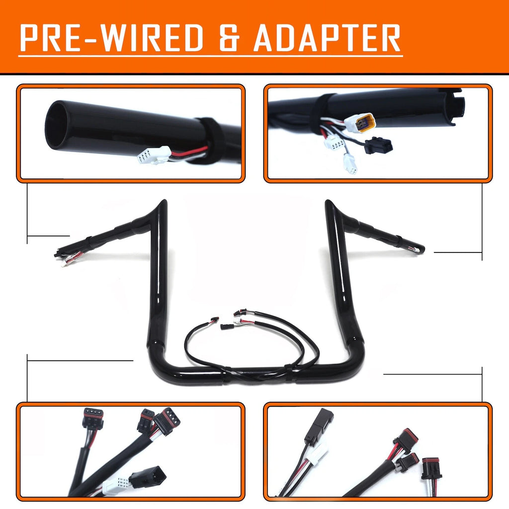 14" Rise Prewired Handlebar for Harley Davidson Street Glide/Ultra Limited (2016–2023)