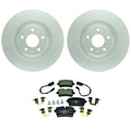 Set of 2 Bosch QuietCast Rear Rotors & Hella Low-Met Brake Pads for A8 Quattro (CTUB)