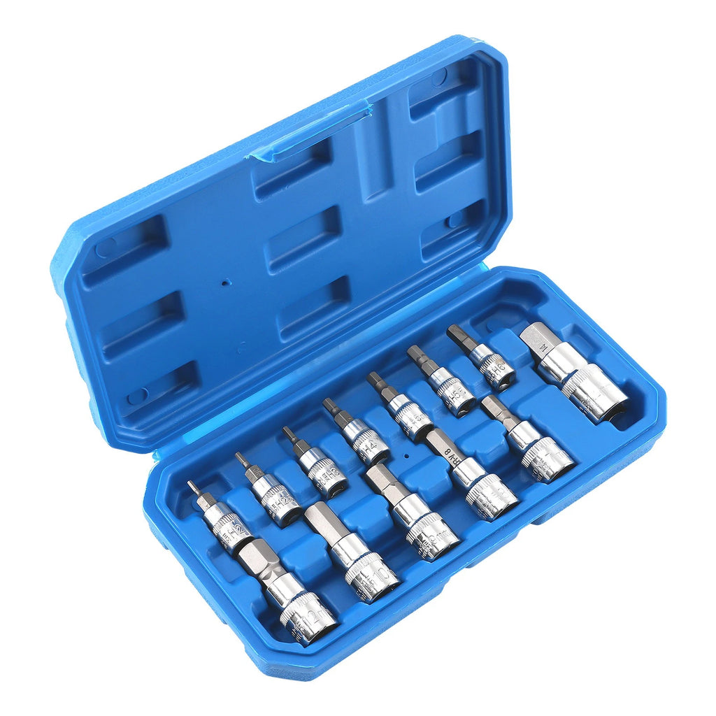 13-Piece Metric Hex Bit Socket Set for (1/4, 3/8, 1/2 Drive)