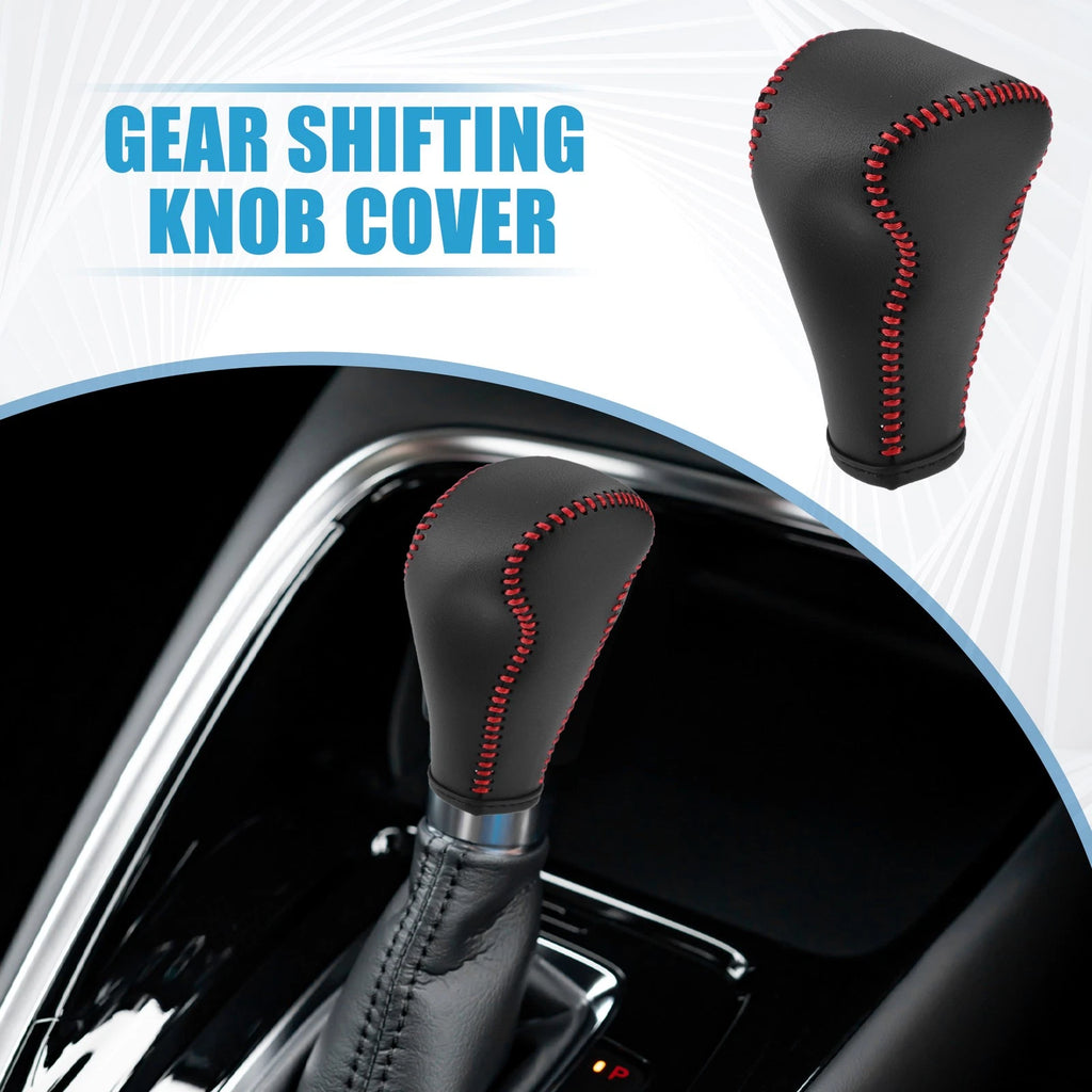 Gear Shifting Knob Cover Trim for Nissan Versa (2013–2016) Black Red
