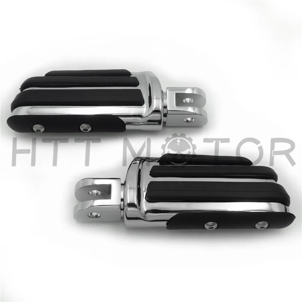 Chrome Rubber Pilot Footpeg Footrest for Harley FXBB FXBR FXBRS FXLR (2018–2023)
