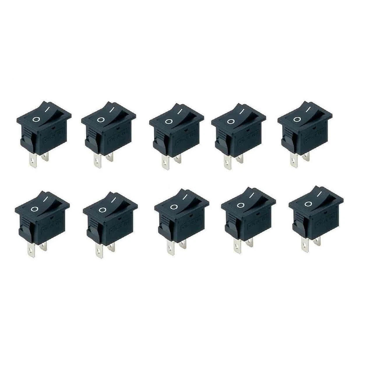 10X Black Rocker Switch for MINI (2 Pin ON/OFF SPST 125VAC 6A 250VAC 3A)