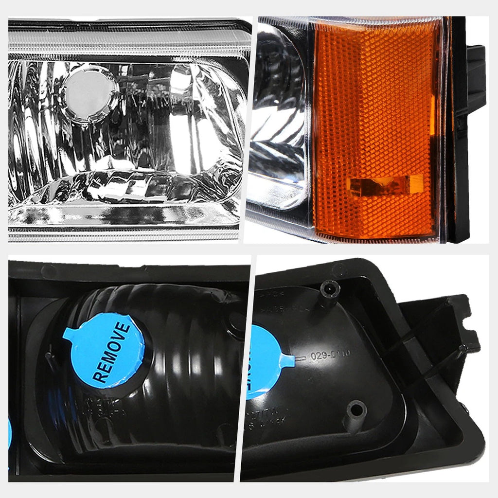 Bumper Lights for Chevrolet Silverado/Avalanche (2003–2007) - Chrome Housing, Amber Signal