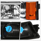 Bumper Lights for Chevrolet Silverado/Avalanche (2003–2007) - Chrome Housing, Amber Signal