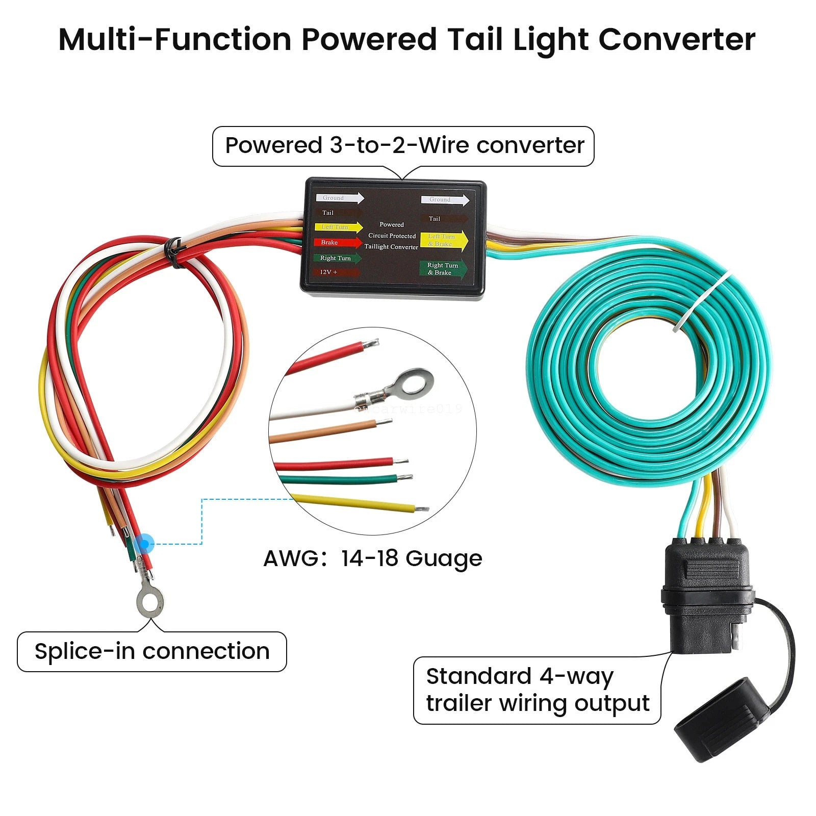 4-Way Flat LED Tail Light Converter Harness for (56236)