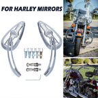 Chrome Skull Head Rearview Mirrors for Harley-Davidson Fatboy (1990-2023)