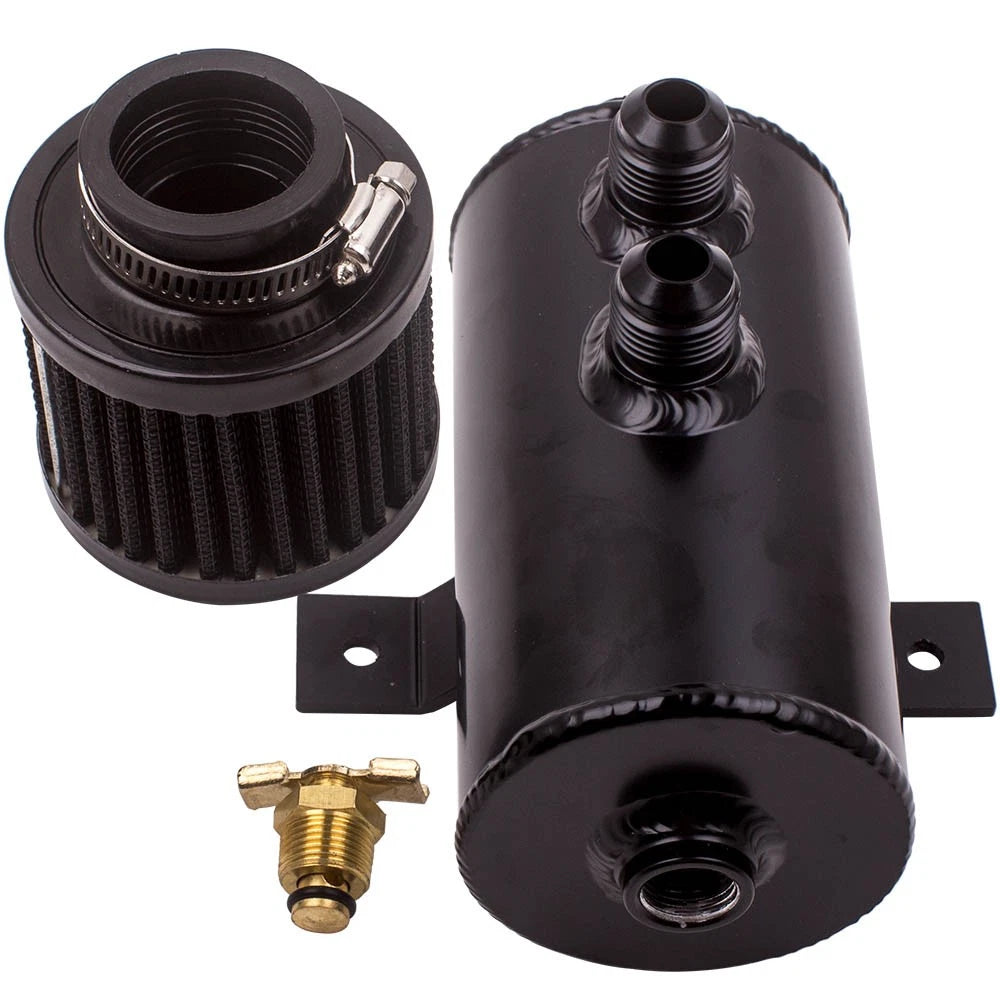 Oil Catch Can with Chrome Breather Filter for Universal Applications (0.75L)