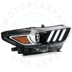 2x Black Headlight Assembly for Ford Mustang (2015–2020)