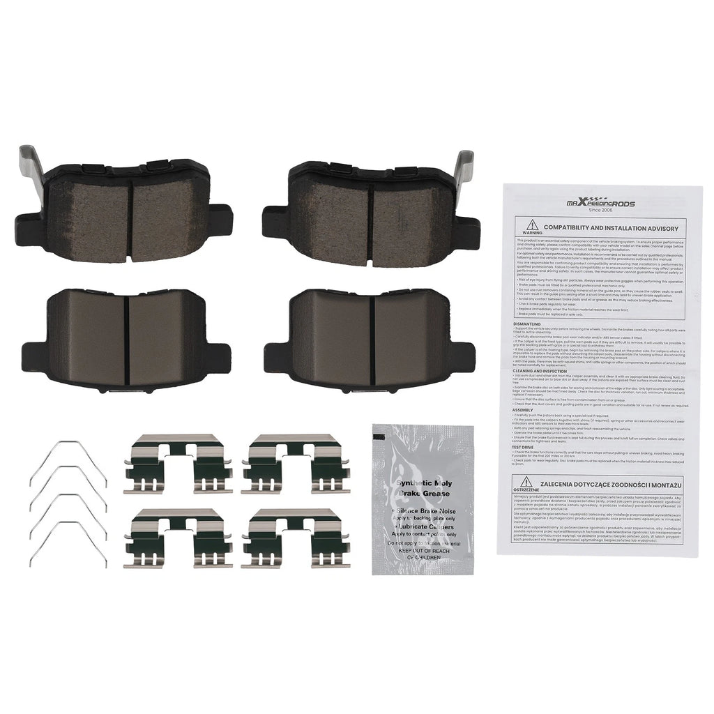 Set of 4 Rear Ceramic Brake Pads for Acura TSX (2009–2014) / Honda Accord (2008–2017)