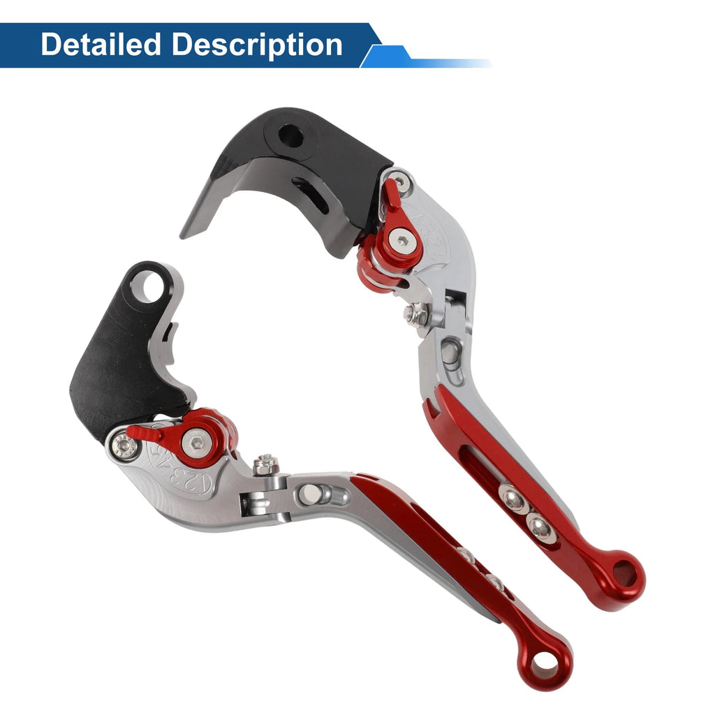 Brake Clutch Levers for Suzuki GSXR600 (2006–2025) Titanium Red End 1 Pair