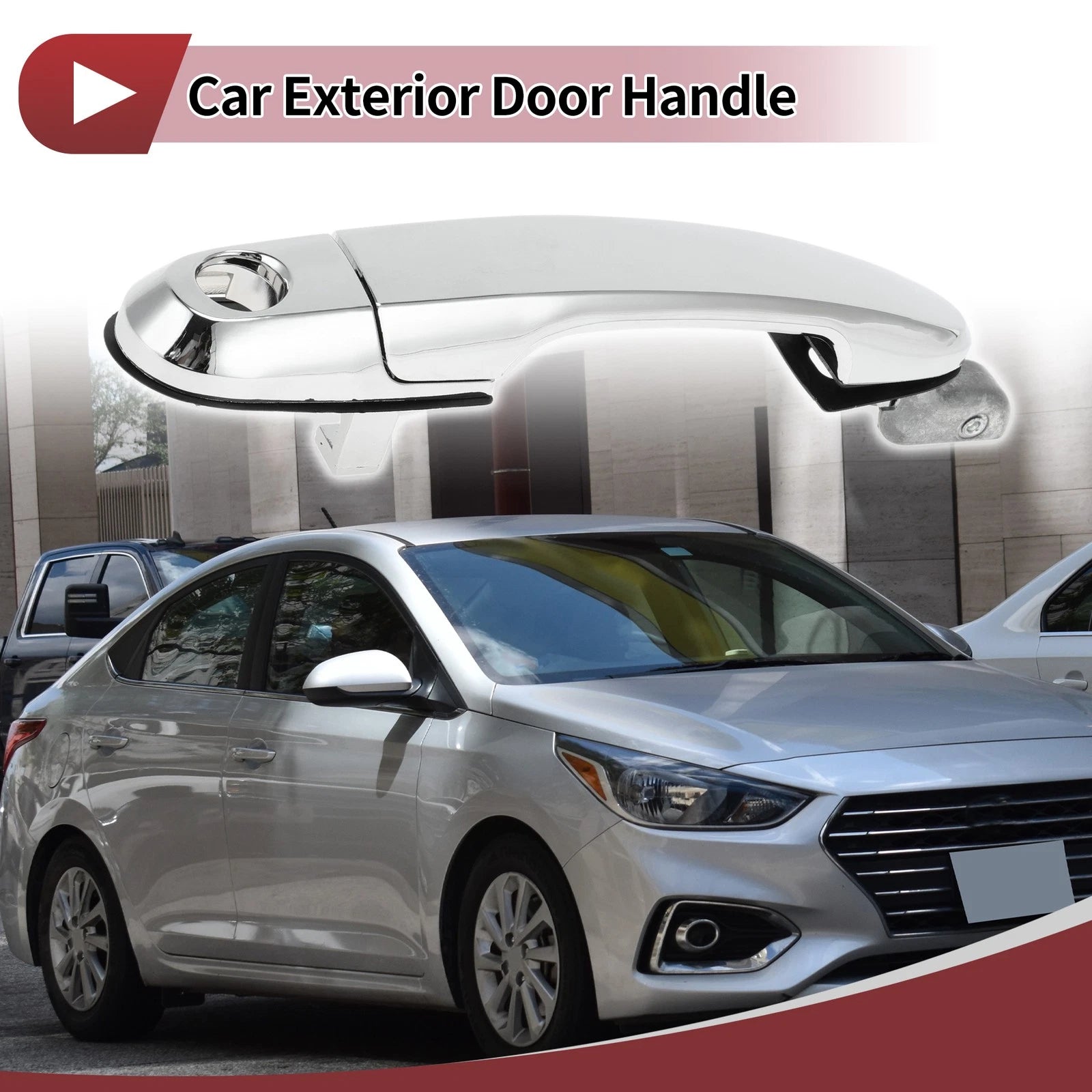 Car Door Handle Grip for Hyundai Tucson (2016–2023) No. 836602E010 Silver Tone