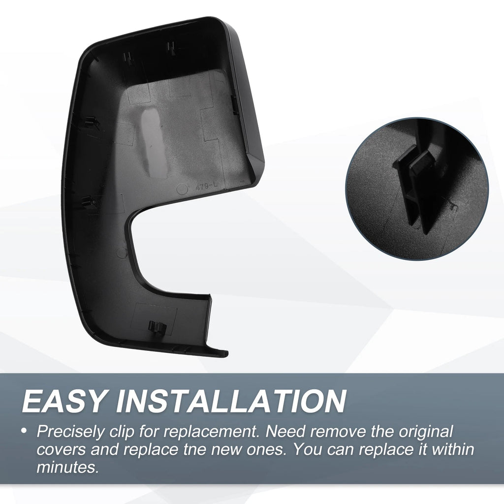 Left Rearview Mirror Cover Cap Gloss Black for Ford Transit Custom (2012–2023)