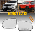 Left Right Mirror Glass Set w/ Backing Plate for Jeep Cherokee (2014–2023)