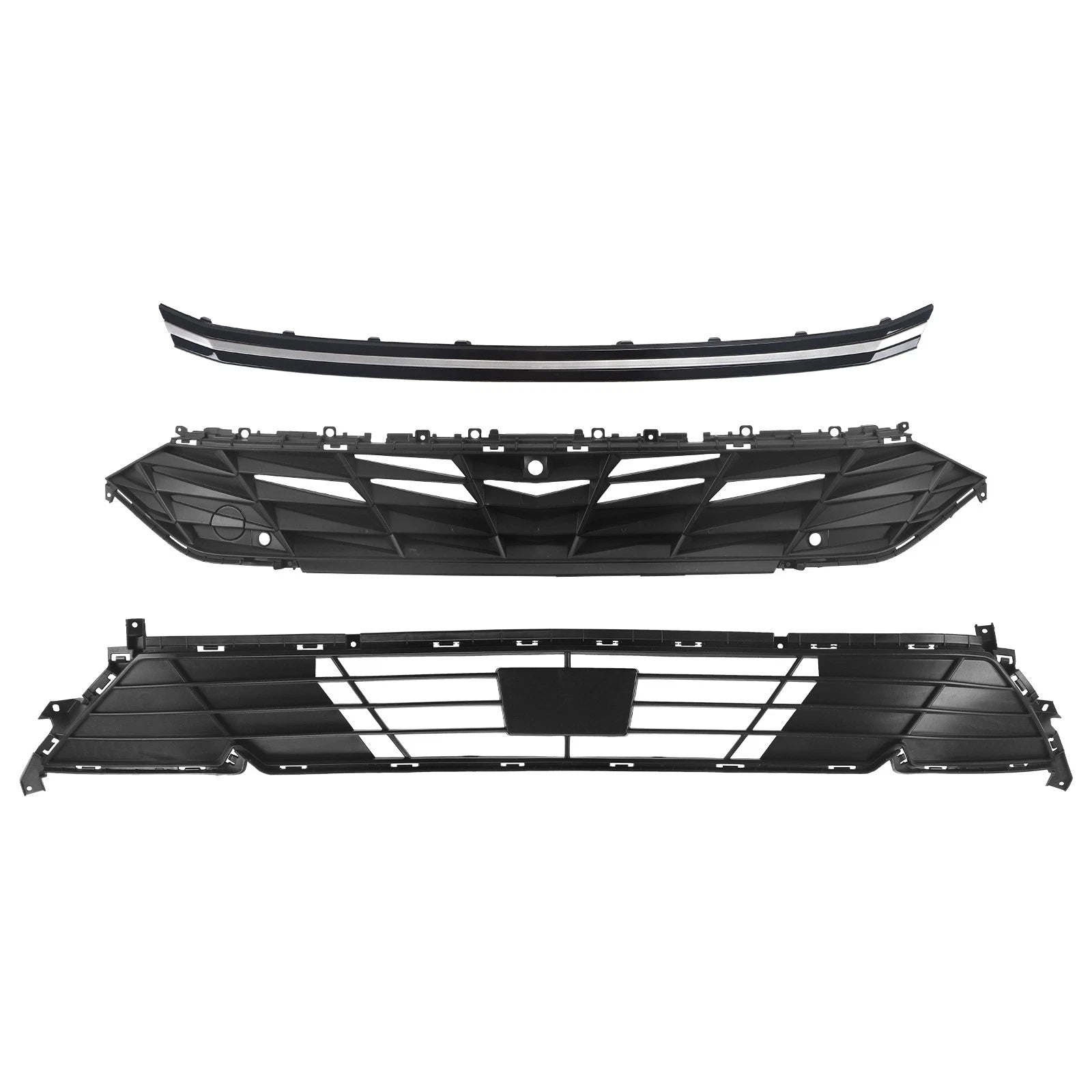 Front Grille for Hyundai Elantra (2024–2025) W/Chrome Trim, Sensor Hole, Camera Hole