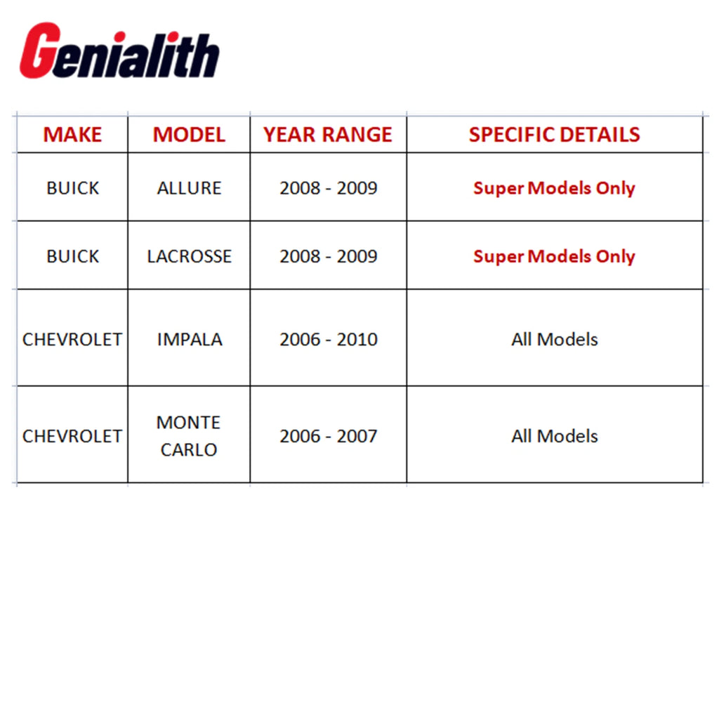 278mm Rear Disc Brake Rotors & Pads Kit for Chevrolet Monte Carlo (2006–2007)