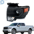 HID Projector Headlight for Ford F150 (2013–2014) Driver Left Black Housing