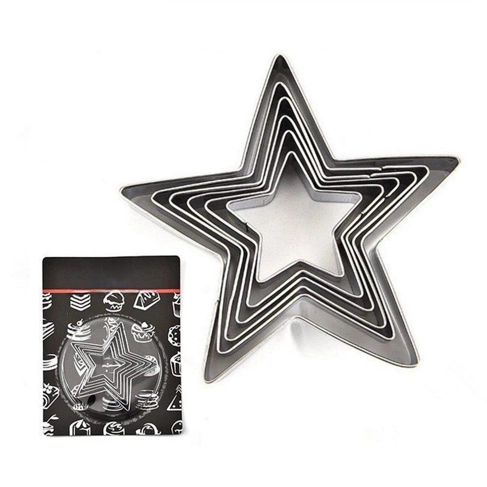 Set of 4 Star-Shaped Mousse Rings for Cookies Cakes