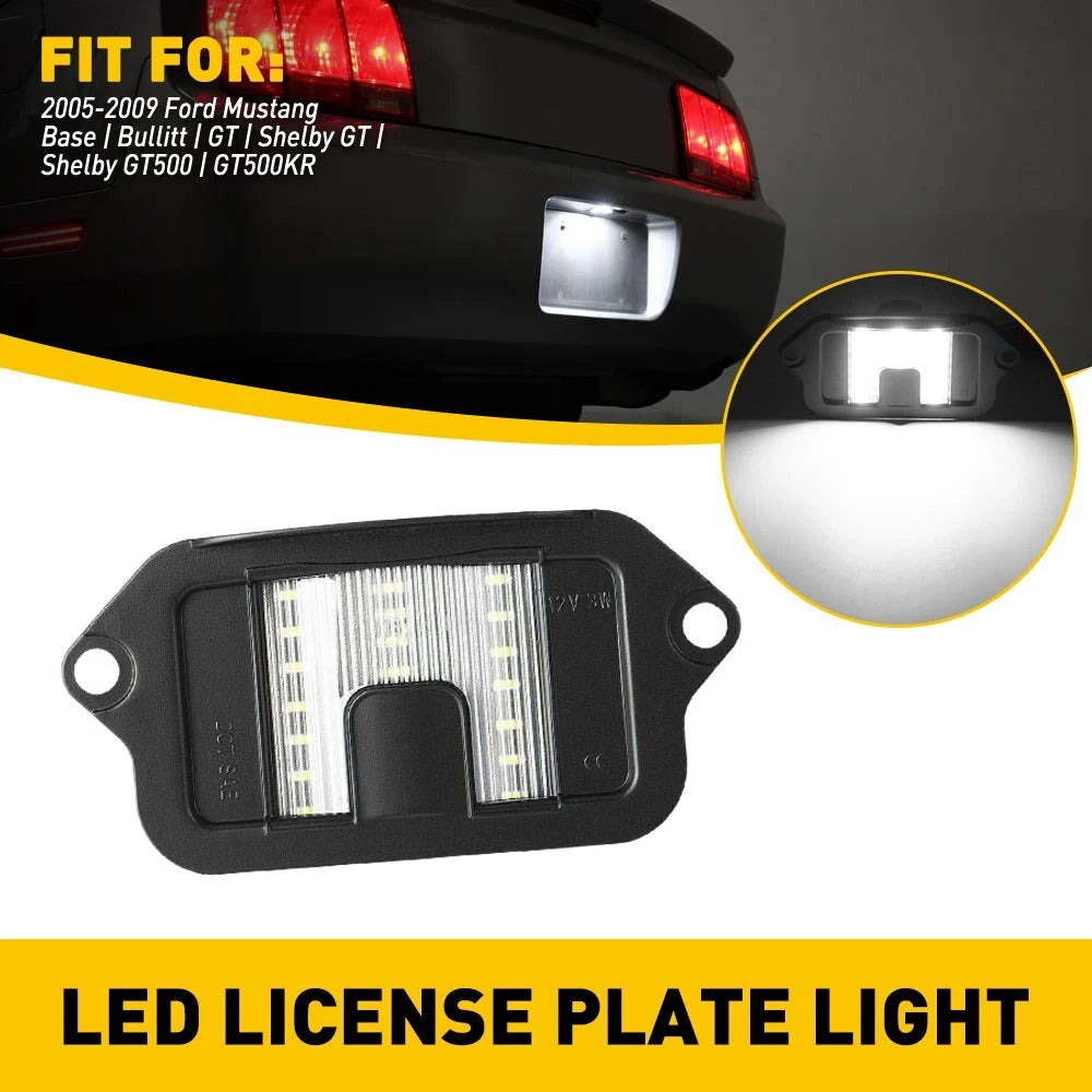 Set of 2 Rear License Plate Light Lenses for Ford Mustang (2005–2009)