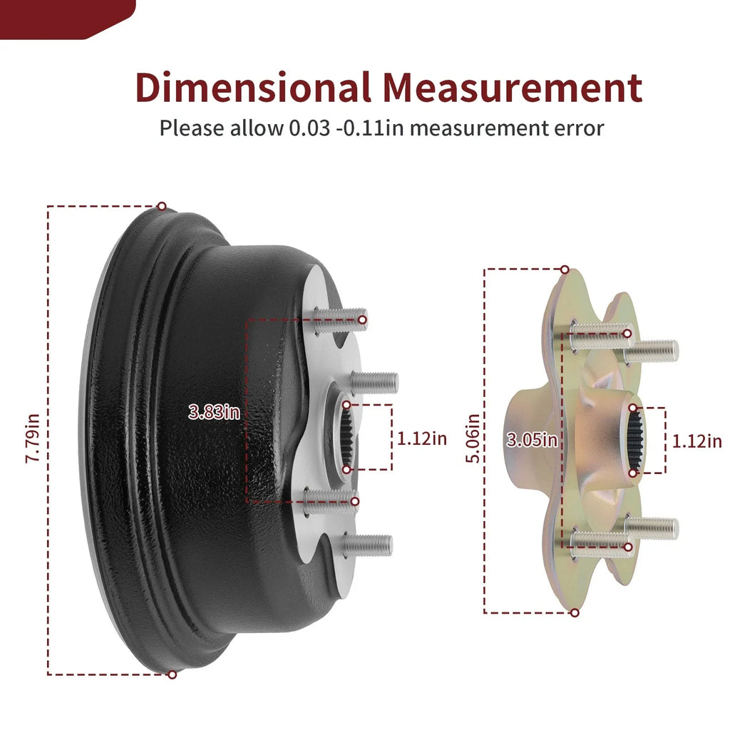 Rear Brake Drum with Wheel Hub for Yamaha Big Bear (1996–1999)
