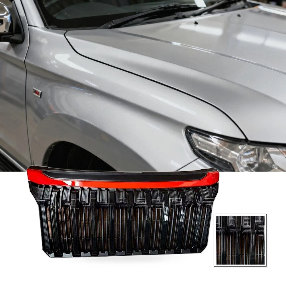 Front Bumper Grille for Mitsubishi Triton L200 (2019–2020) Black Red