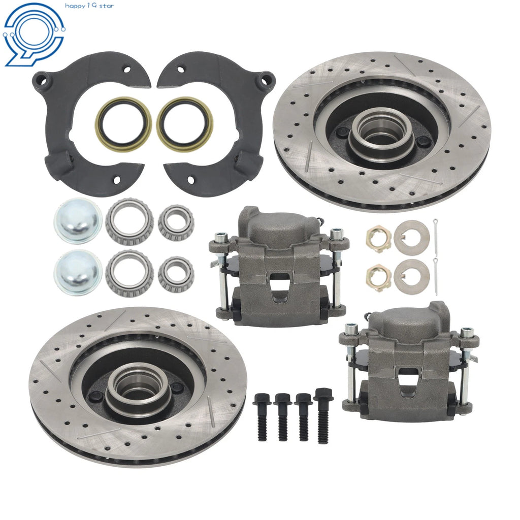 Front Disc Brake Kit for Mustang II (Slotted, Chevy Rotors)
