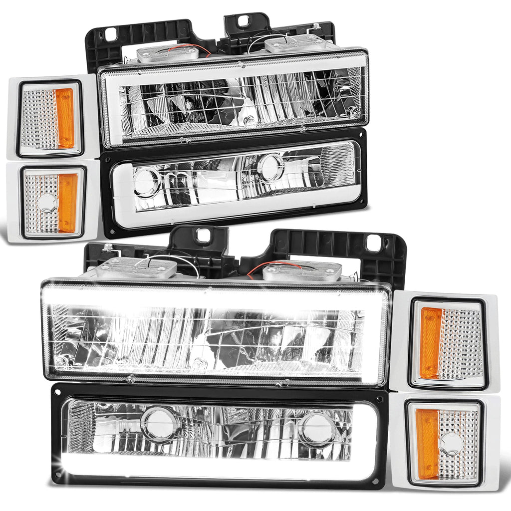 C-LED Headlight + Bumper Signal + Corner Lamps for Chevy C/K (1994–2000)
