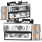 C-LED Headlight + Bumper Signal + Corner Lamps for Chevy C/K (1994–2000)