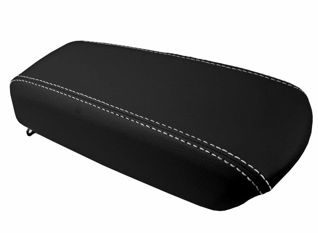 Console Lid Pull Over Cover Leather for Ford Focus (2008–2011) Black White Stitch
