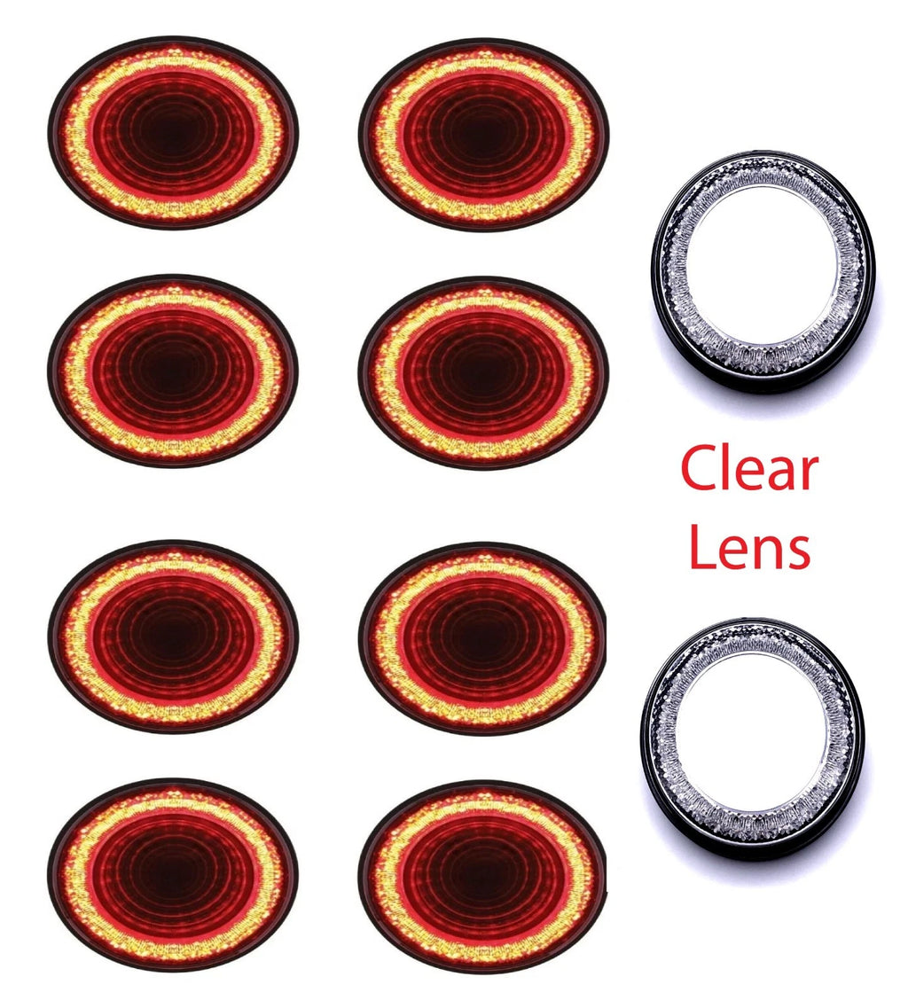 4 Inch LED Mirage Stop Turn Tail Light Set with Clear Lens for Jeep (2007–2016)