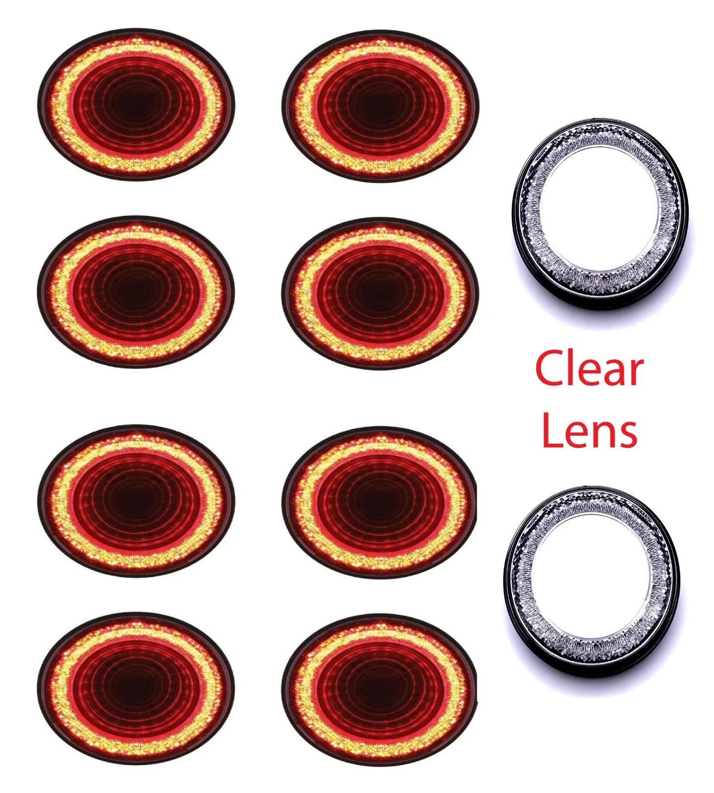 4 Inch LED Mirage Stop Turn Tail Light Set with Clear Lens for Jeep (2007–2016)