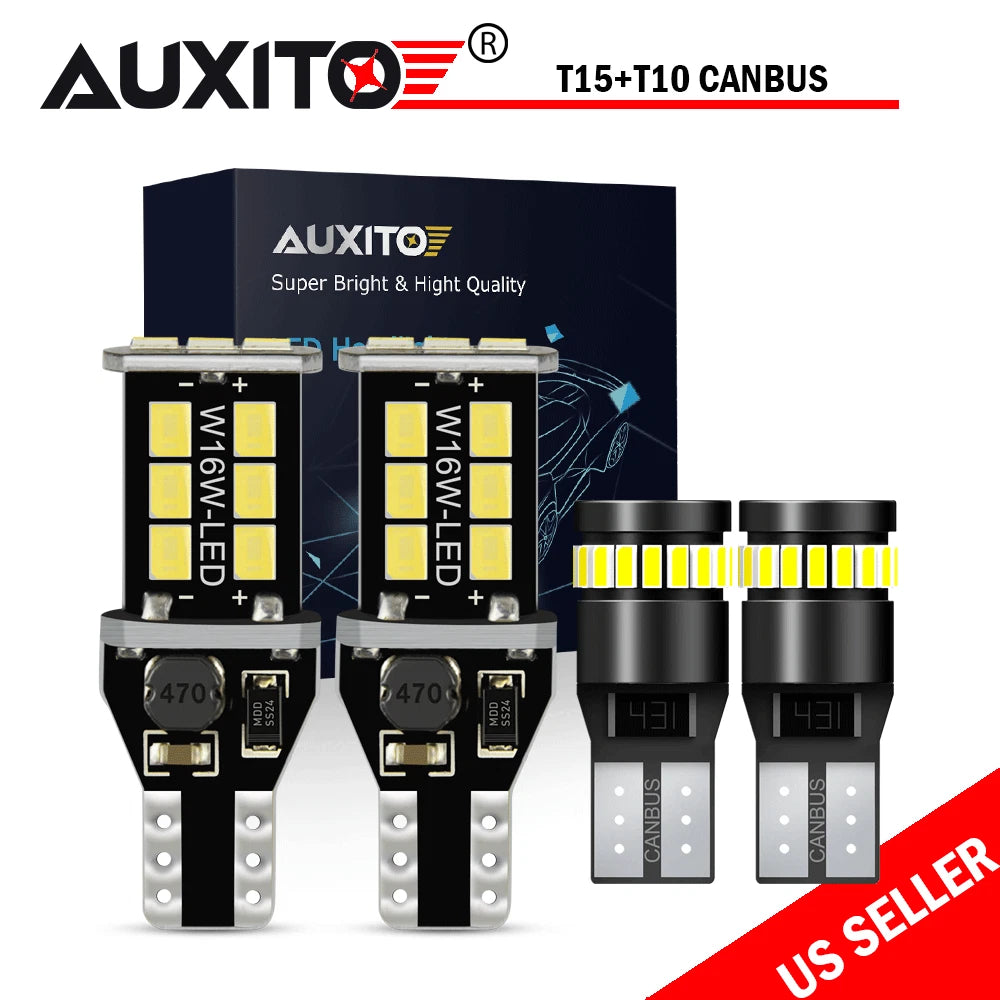 2X T15 T10 White LED License Plate & Backup Light Bulbs for Various Models (YYYY–YYYY)