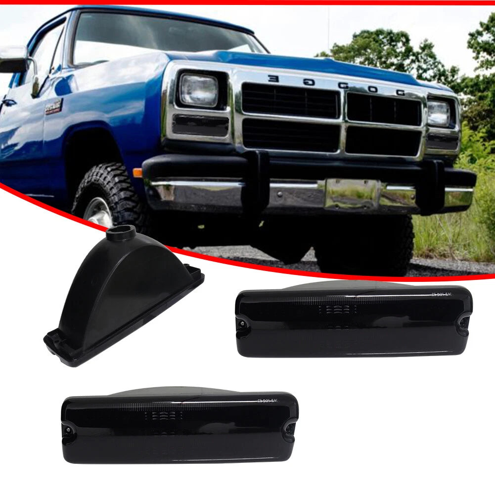 Smoked Front Turn Signal Light Housings Kit for Dodge D/W Series (1991–1993)