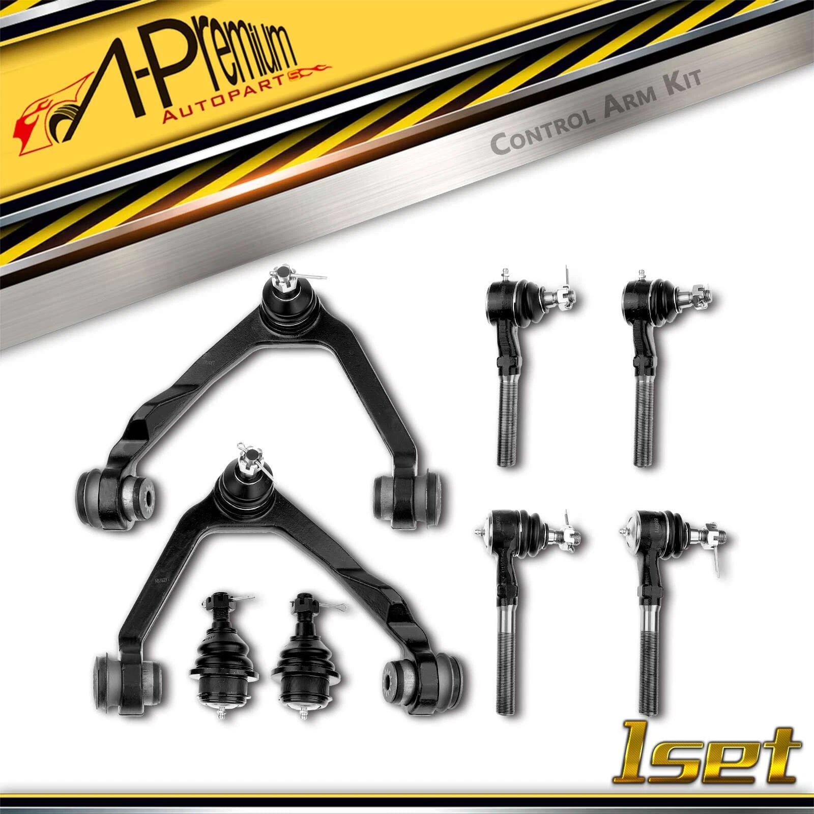 Set of 8 Front Control Arm Ball Joints Tie Rods for Ford F-150 F-250 (1997–2003)