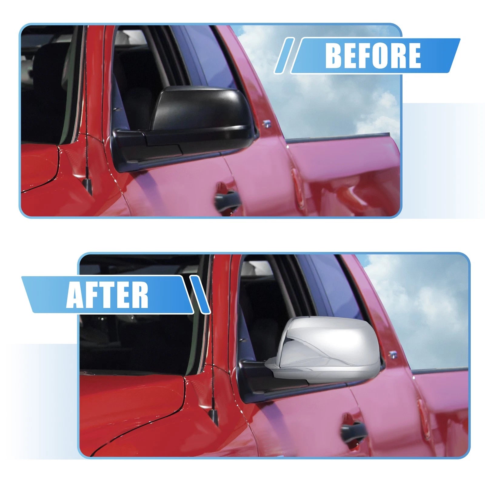 Set of 2 Chrome Plated Mirror Covers for Toyota Tundra (2014–2021) 731618519386