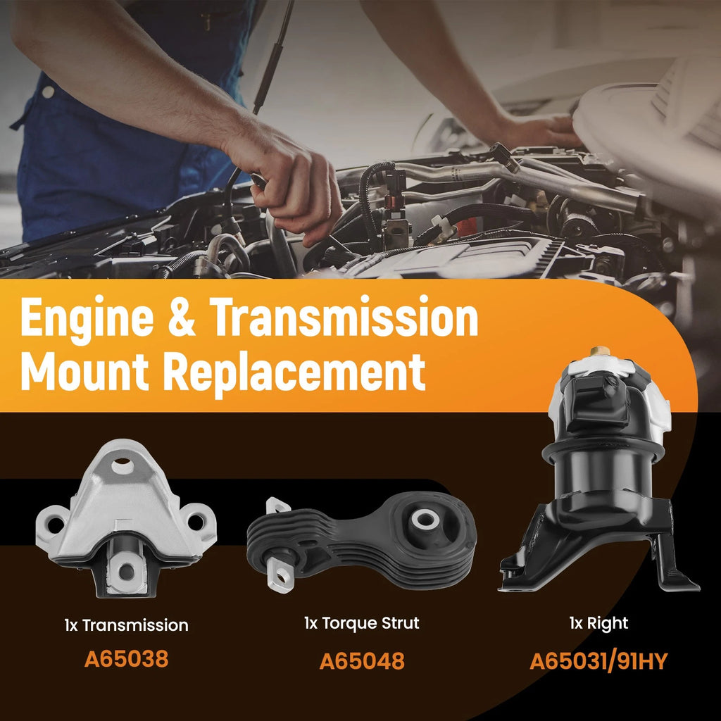 3X Engine Motor & Trans Mount for Honda Civic 1.8L (2014-2015)