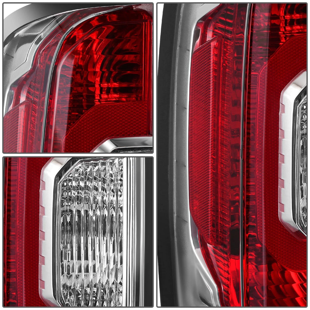 Driver Left Side Taillight for GMC Canyon (2015–2022) OE Chrome Housing Red Lens