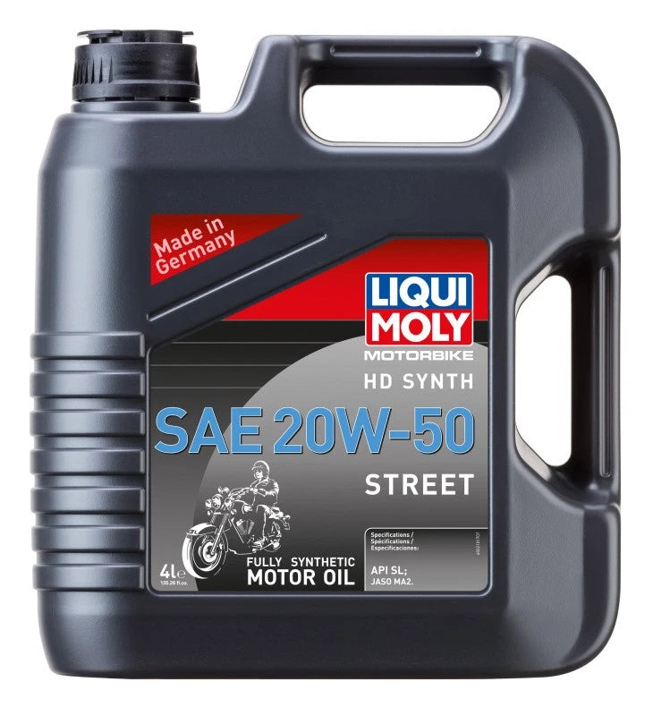Set of 4 LIQUI MOLY 4L Motorbike HD Synth SAE 20W50 Oil