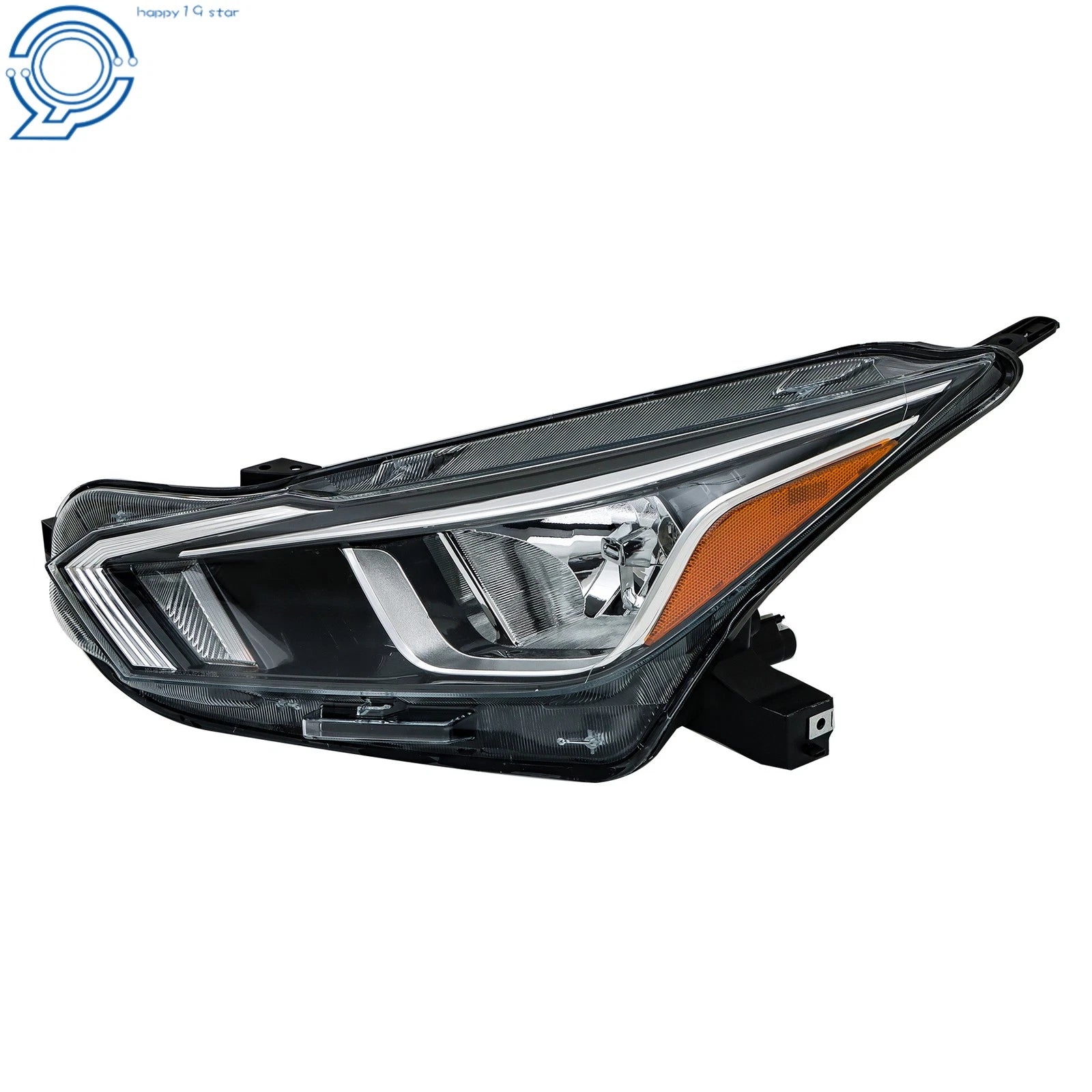 Headlight Assembly for Nissan Versa SV (2020-2021) Halogen Chrome Clear Lens
