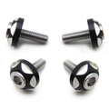 Set of 4 Black Aluminum Alloy License Plate Bolt Screws for Car Motorcycle