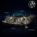 Headlight Lamp Set for Honda Accord Sedan (2008–2012) Smoked Housing Clear Corner