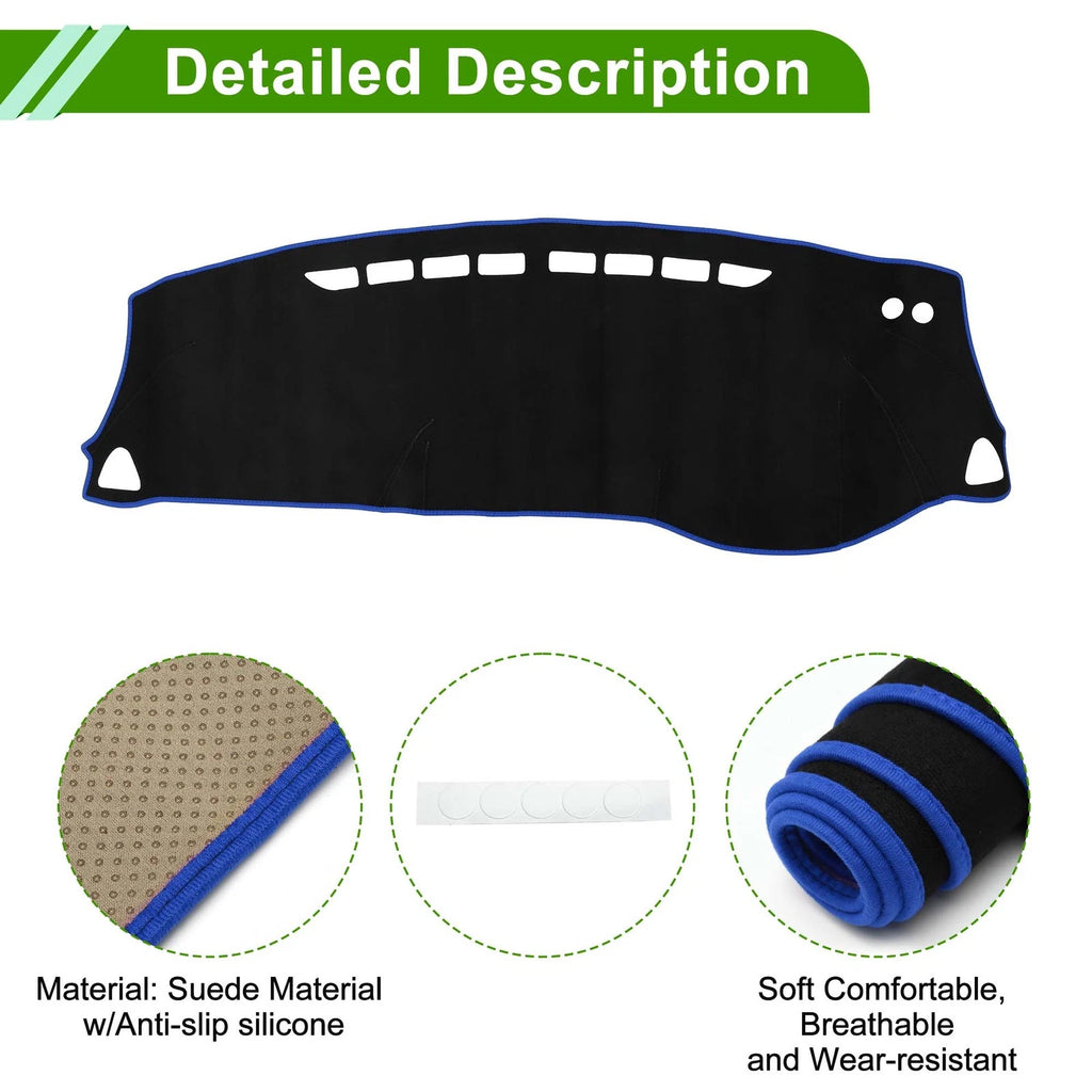 Dashboard Cover Mat for Nissan Kicks (2018–2020) Sun Protector Black Blue