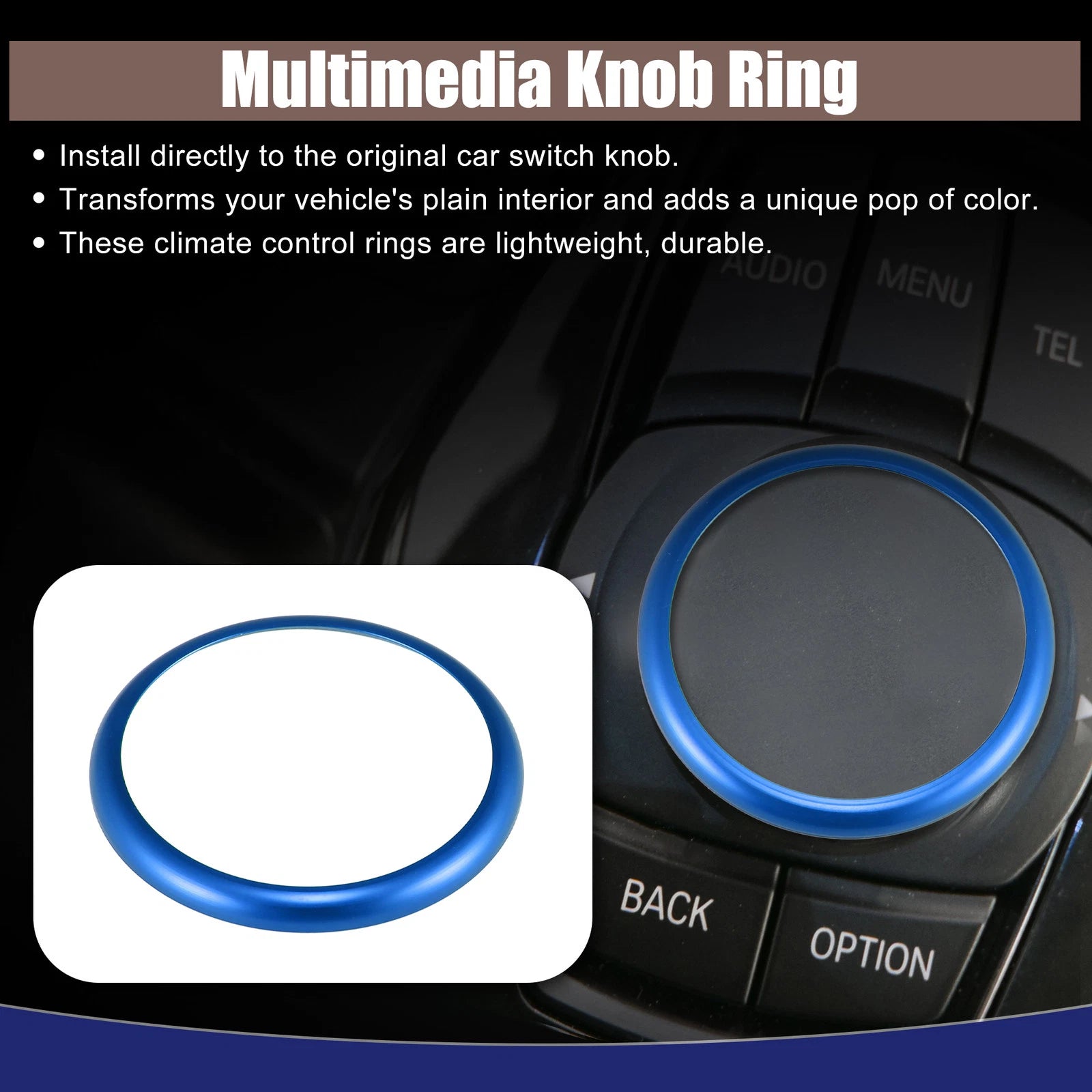 Multimedia Knob Ring Blue for BMW 1 2 3 4 5 6 7 Series X2 X3 X4 (1)