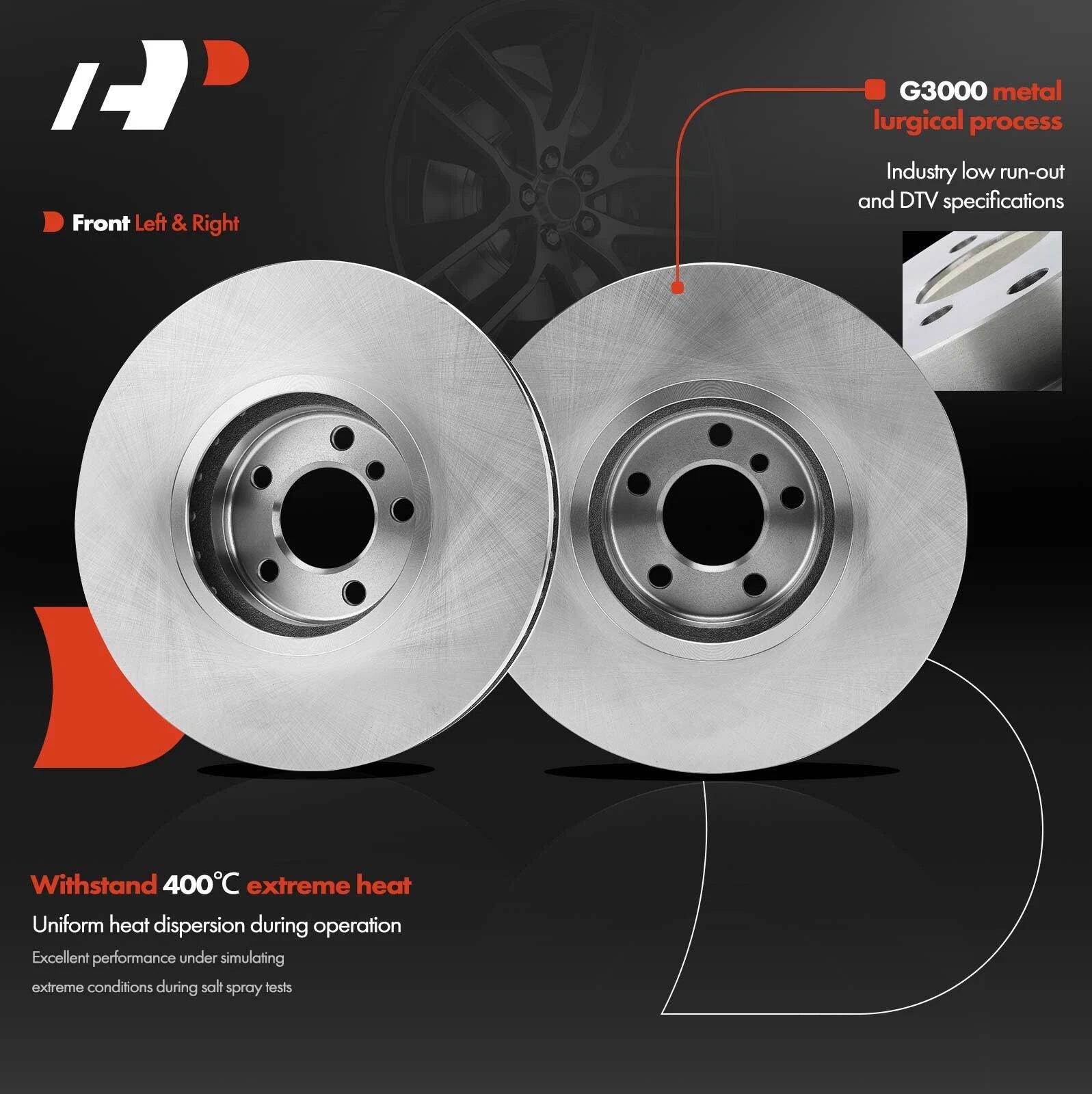 Front Disc Brake Rotors for BMW X5 (2002-2006) 356mm