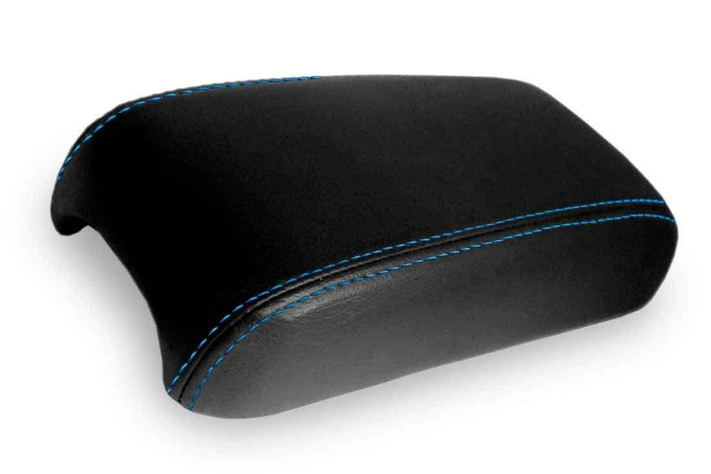 Console Lid Pull Over Cover Leather for Chevrolet Cavalier (2000–2005) Blue Stitch