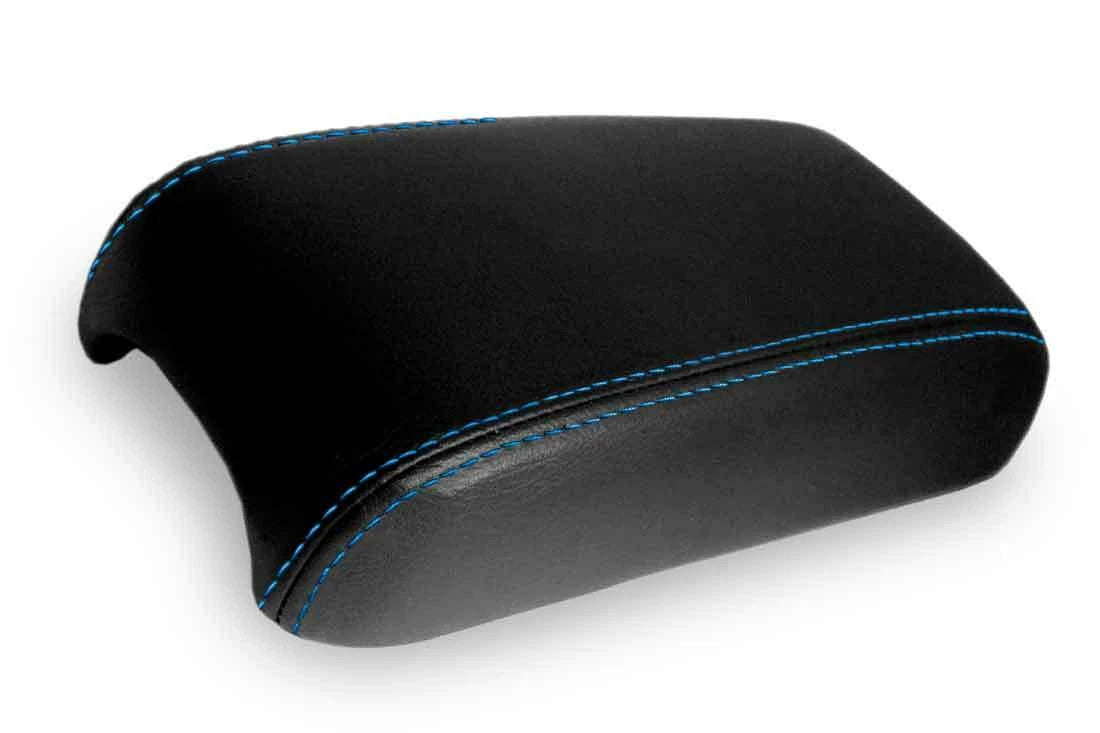 Console Lid Pull Over Cover Leather for Chevrolet Cavalier (2000–2005) Blue Stitch