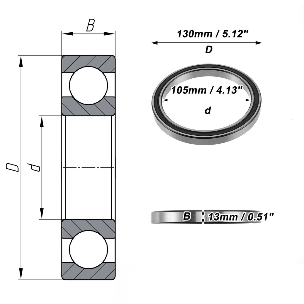 Deep Groove Ball Bearing P5 for Scooter Skateboard Wheel (105x130x13mm)