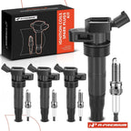 Set of 4 Ignition Coils & Iridium Spark Plugs for Hyundai Sonata Kia Optima 