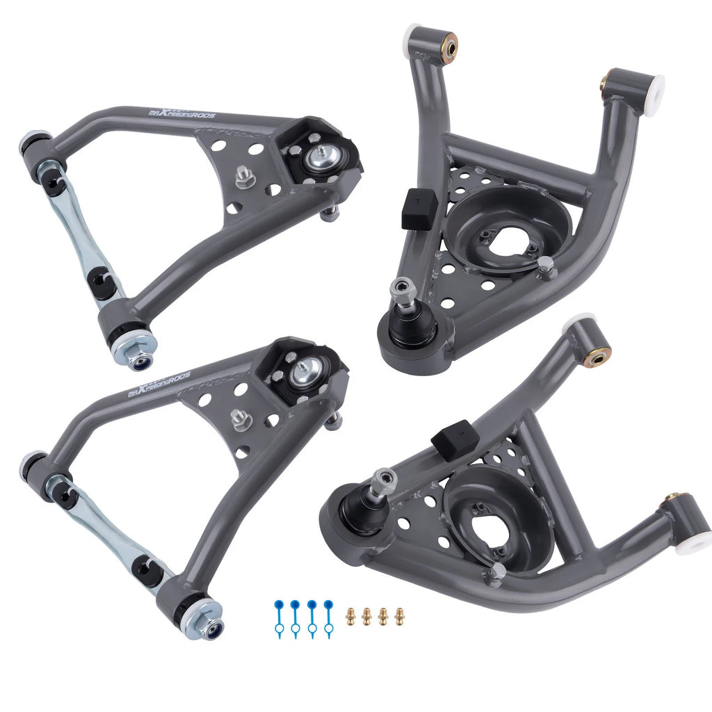 Set of 2 Tubular Upper Lower Control Arms for A-Body 67-69 Camaro Firebird 68-74 Nova