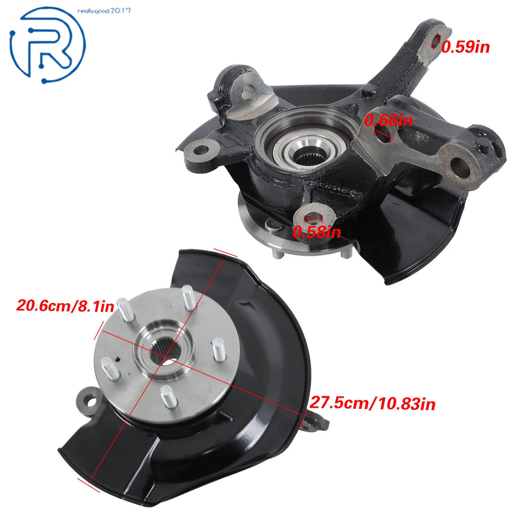 Front Left Steering Knuckle & Wheel Hub Bearing Assembly for Honda CR-V (2007-2009)